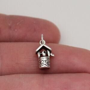 Sterling Silver Oxidized Wishing Well Charm